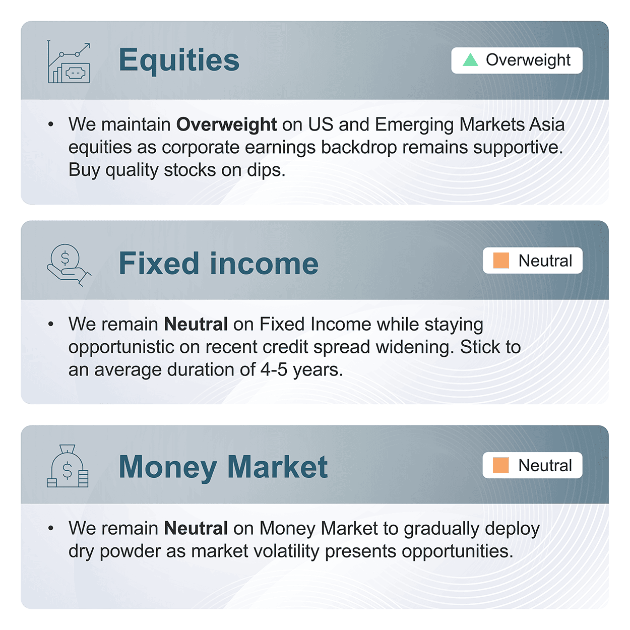 Asset allocation for 2H 2026