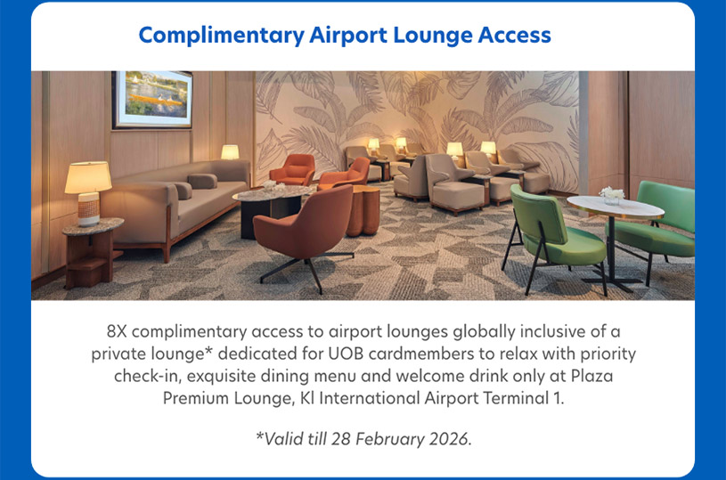 complimentary airport lounge access